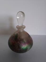 Vintage Frosted Iridescent Art Perfume Bottle - Etsy
