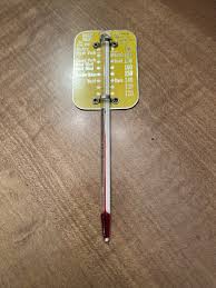 Vintage 1950s Chaney Roast Meat Thermometer Glass Yellow ...