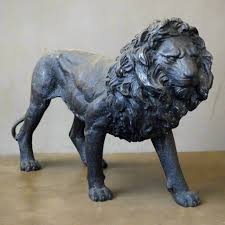 Large Standing Bronze Lion Statue | Randolph Rose Collection
