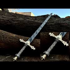 Handmade Damascus Steel Real Medieval Sword, Viking Sword ...