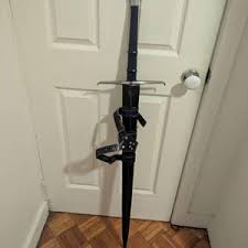 Hand-forged 35" Messer Sword: High Carbon Steel With Red ...