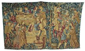 LA FILANDIERE MEDIEVAL STYLE VENDANGES TAPESTRY in United States