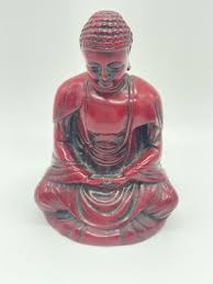 Meditating Buddha Figure Figurine 4 inches tall red resin ? Unknown material | eBay