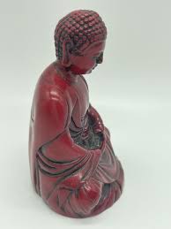 Meditating Buddha Figure Figurine 4 inches tall red resin ? Unknown material | eBay
