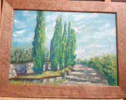 Sunny Cypress Italian Road Painting Landscap of Tuscany Original Painting Oil on Canvas Panel Wall Art 8 by 12 Inches (21 by 30 Cm ) - Etsy