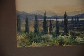 Antique Watercolor of a Lake by Edith Maguire | #1842312596