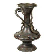 Sold at Auction: Large Japanese patinated bronze 'dragon vase