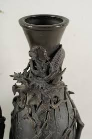 Lot - PAIR OF JAPANESE BRONZE VASES