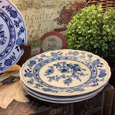 4)~Blue Onion~Salad Plates~Oscar Schaller & Co~1892-1918 ...