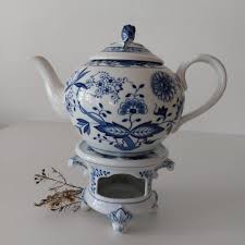 Vintage Hutschenreuther Blue Onion Teapot Set With Warmer ...