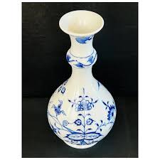 Vintage Meissen "Pair of Blue Onion Candlesticks" Germany, Mid-20th . For Sale at Ruby Lane