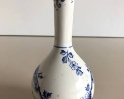 Vase / Flower Vase - Delft Blue - Porcelain - Holland - Décor of a Ship and a Mill - Etsy