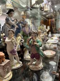 Antique Meissen Porcelain Figurine Boy Man Holding Floral Garland Wreath 4.9" | eBay