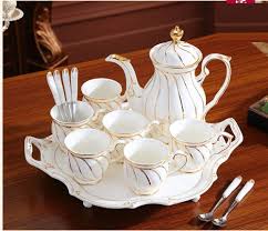 Amazon.com: Porcelain Tea Set Cup and Saucer Set Tea Set ...