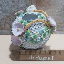 Antique Porcelain Schneeballen Snowball Vase Bowl Cherub ...