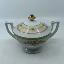 Sugar Bowl- Art Nouveau- Art Deco- Gold- Floral- Japan - Etsy