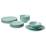 FÄRGKLAR 18-piece dinnerware set, matte light turquoise - IKEA