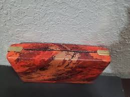 Vintage Earring Jewelry Box Clamshell Hard Case Travel 6x4 ...