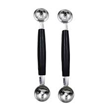 2 Pack Double Ended Headed Fruit Melon Baller,430 Stainless Steel Ball Spoon,Smooth Round Melon Balls Melon Scoop for Watermelon,Ice Cream,Fruits,Sorbet,Meatball,18 cm/ 7.09 inches in Length : Amazon.sg: Home