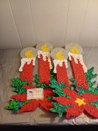 2 Melted Plastic Popcorn Candles Poinsettia, Made USA - Etsy