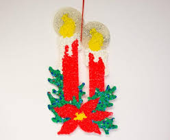 Vintage Melted Confetti Christmas Double Glowing Candle ...