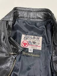 SEARS Vintage The Leather Shop Men's Black Leather Bomber Zip Jacket Size 42 reg | eBay