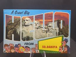 LARGE LETTER Greetings Mount Rushmore Chrome South Dakota ...