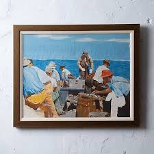 Fishermen Painting, 1940s | eBay