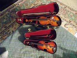 VIOLIN Wood Crafted Music Box & Figurine Plays "My Heart Wil ...
