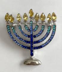 Large Statement Multicolor Pave Crystal Jewish Chanukah ...