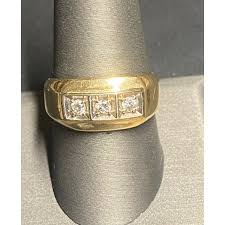 Diamond Gold Rings for Men 9.5 Ring for sale | eBay