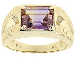 Bi-Color Ametrine 10k Yellow Gold Men's Ring 2.29ctw ...