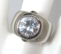 CHINA 925 Sterling Silver Ring w 3.0 ct CZ 8.2 grams size 7 ...