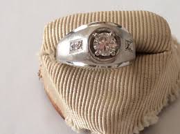 14k Diamond Ring With Larger Center Diamond For Man Or Woman ...