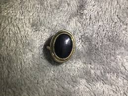 Vintage Sarah Coventry black stone gold colored metal ...