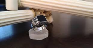 Sterling Silver Onyx Mens Ring Vintage Signet Mens Ring ...