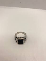 Vintage Black Onyx Mens Ring in 925 Sterling Silver ...