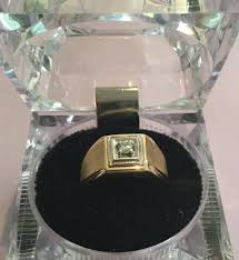 MENS 14K YELLOW GOLD .25ct GENUINE ROUND DIAMOND SOLITAIRE ...