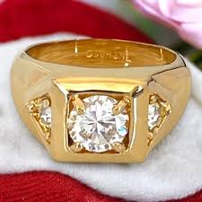 Vintage Men's Ring Size 10 18K Gold Plate CZ Mid-Century ...