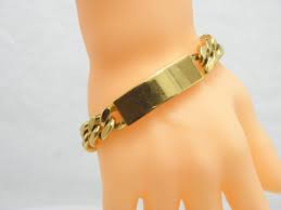 Vintage 18ct Gold Massive Cuban Curb ID Bracelet 8.5 Inch ...