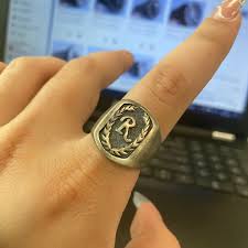 925 Sterling Silver Personalized Initial Ring: Custom Letter ...