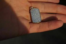 Yellow Gold Plated 2 Ct Round Simulated Diamond Dog Tag ...