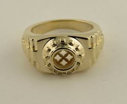 1.5Ct Bezel Men's Ring Mounting 14K Yellow Gold For 7.5mm ...