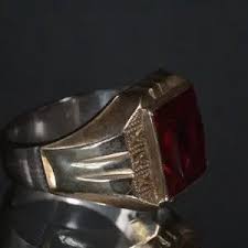 Accessories | Antique Art Deco 1k Gold Sterling Silver Synthetic Ruby Mens Ring | Poshmark