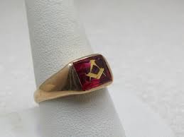 Vintage 10kt Ruby Masonic Ring, Sz. 10.5, Otsby Barton – Maria's Vintage