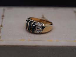 14K Yellow Gold Sapphire and Diamond Ring- VHK# 287 - Etsy