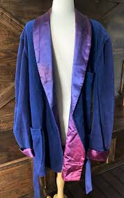 Vintage Smoking Jacket, Royal Blue and Purple Jacket by ...