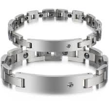 COI Titanium Cubic Zirconia Bracelet With Steel Clasp(Length: 21cm)-8498