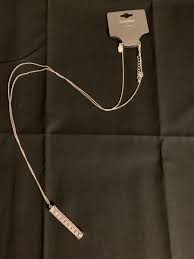 Express Long Necklace Silver 34” With Cubic Zirconia | eBay