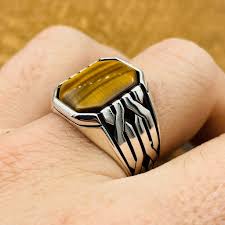 Men's Tiger Eye Ottoman Ring - TryAladdin